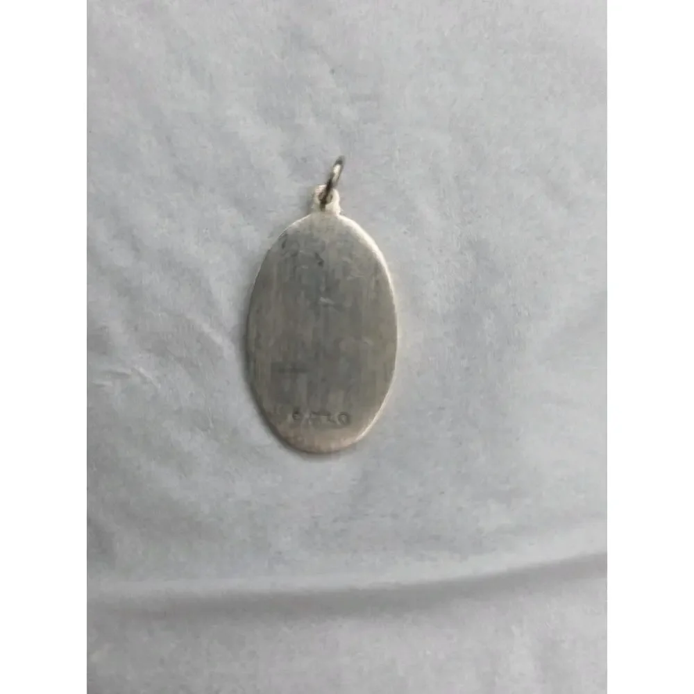Vtg Saint Patrick Sterling Silver Medalion Pendant 1